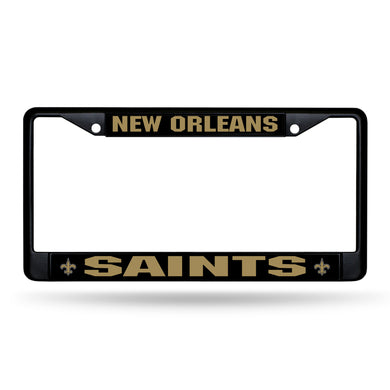 New Orleans Saints Black Chrome License Plate Frame 