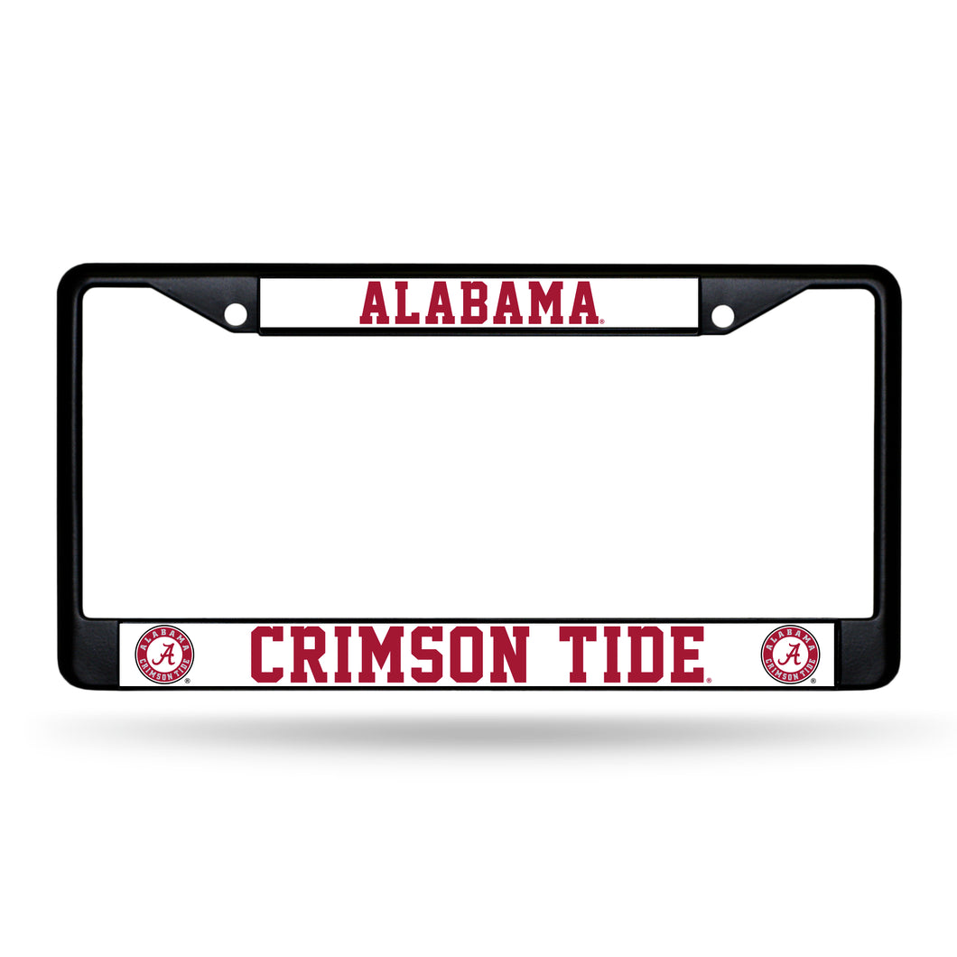 NCAA fan gear Alabama Crimson Tide black chrome license plate frame from Sports Fanz