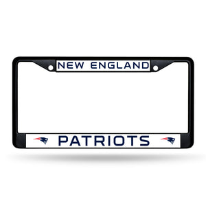 New England Patriots Black Chrome License Plate Frame 