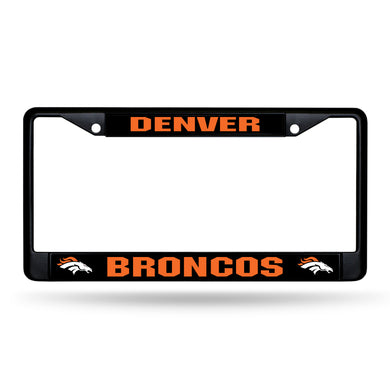 Denver Broncos Black Chrome License Plate Frame 