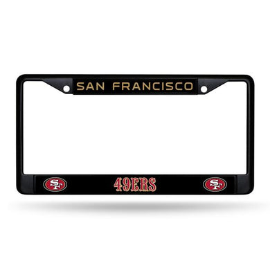 San Francisco 49ers Black Chrome License Plate Frame