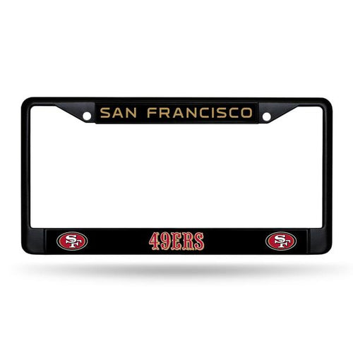 San Francisco 49ers Black Chrome License Plate Frame