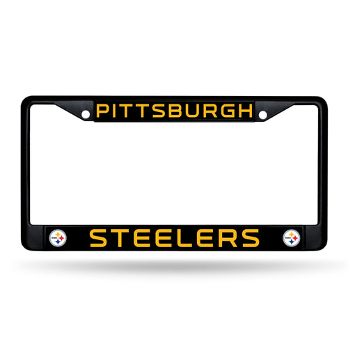 Pittsburgh Steelers Black Chrome License Plate Frame 