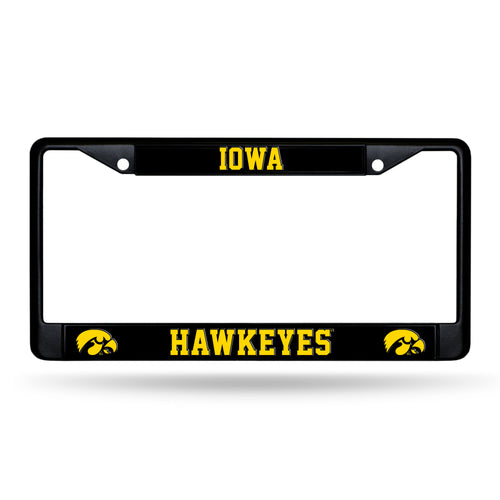 Iowa Hawkeyes Black Chrome License Plate Frame