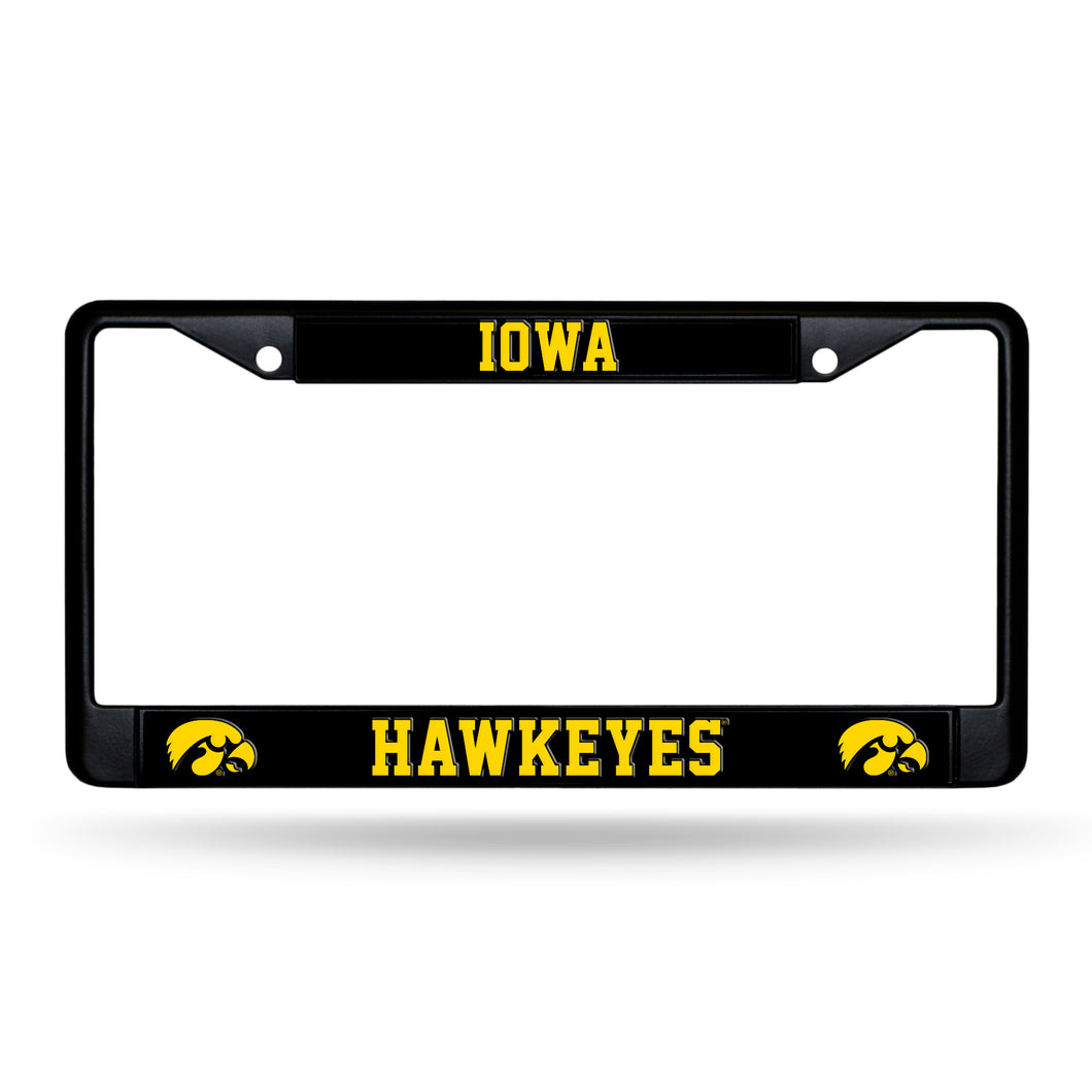 Iowa Hawkeyes Black Chrome License Plate Frame