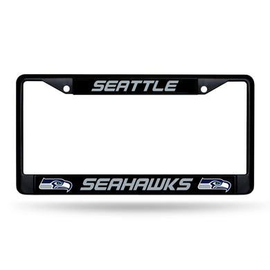 Seattle Seahawks Black Chrome License Plate Frame 