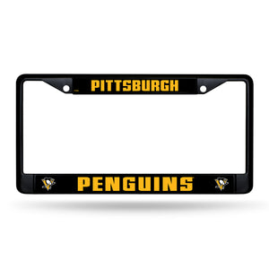 Pittsburgh Penguins Black Chrome License Plate Frame