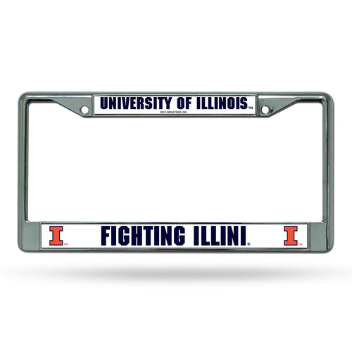 Illinois Fighting Illini Chrome License Plate Frame