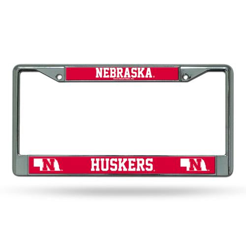 Nebraska Cornhuskers Red Chrome License Plate Frame