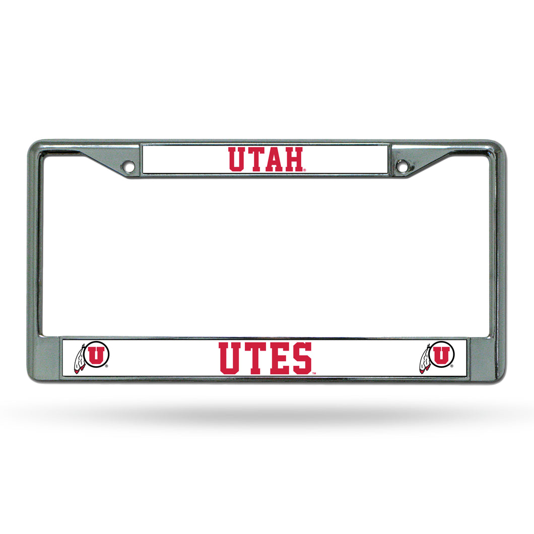 Utah Utes Chrome License Plate Frame