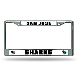 San Jose Sharks Silver Chrome License Plate Frame