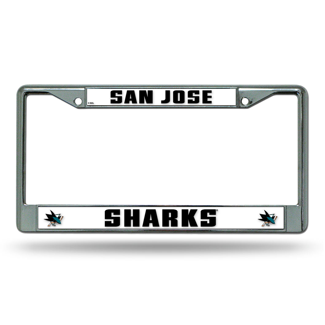 San Jose Sharks Silver Chrome License Plate Frame
