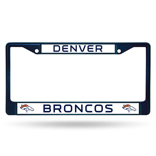 Denver Broncos Navy Color Chrome License Plate Frame 
