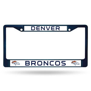Denver Broncos Navy Color Chrome License Plate Frame 