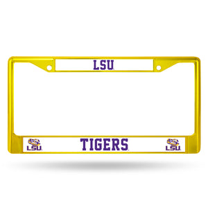 LSU Tigers Yellow Chrome License Plate Frame