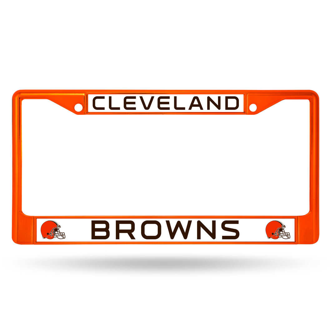 Cleveland Browns Orange Color Chrome License Plate Frame 