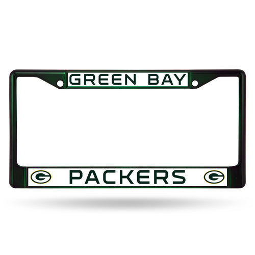 Green Bay Packers Dark Green Color Chrome License Plate Frame 