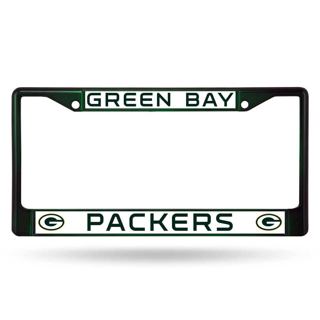 Green Bay Packers Dark Green Color Chrome License Plate Frame 