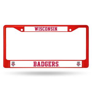 Wisconsin Badgers Red Chrome License Plate Frame 