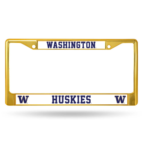 Washington Huskies Gold Chrome License Plate Frame 