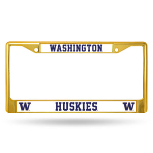 Washington Huskies Gold Chrome License Plate Frame 