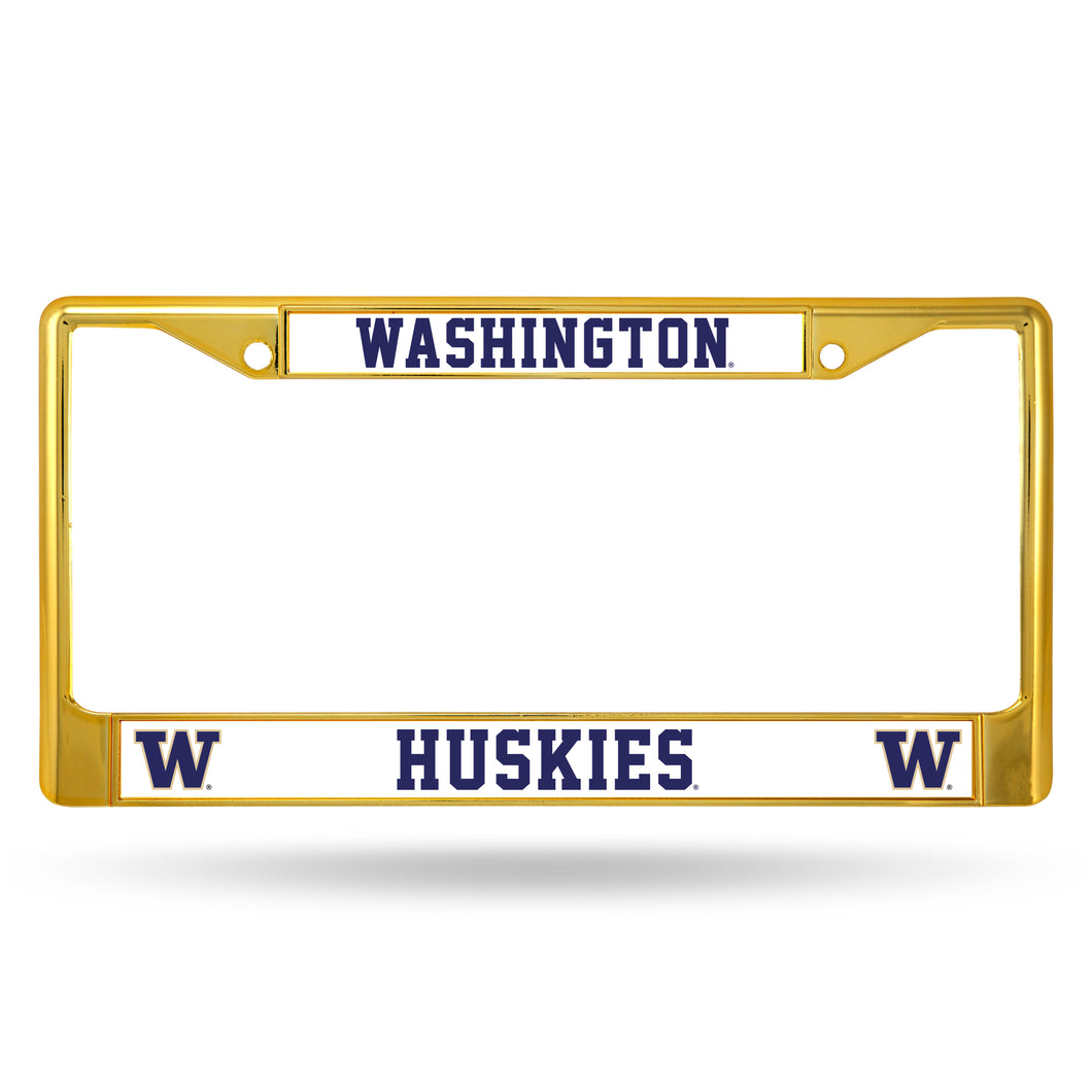 Washington Huskies Gold Chrome License Plate Frame 