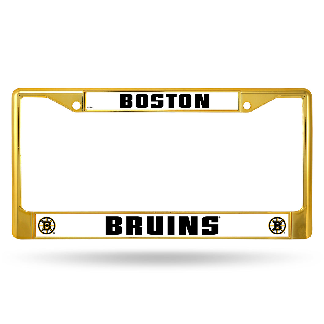 Boston Bruins Gold Color  Chrome License Plate Frame