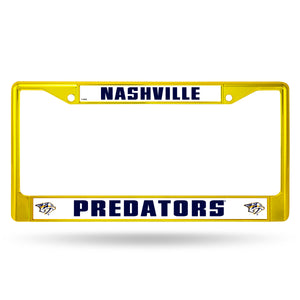 Nashville Predators Yellow Color Chrome License Plate Frame