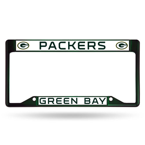 Green Bay Packers Dark Green Inverted Color Chrome License Plate Frame 