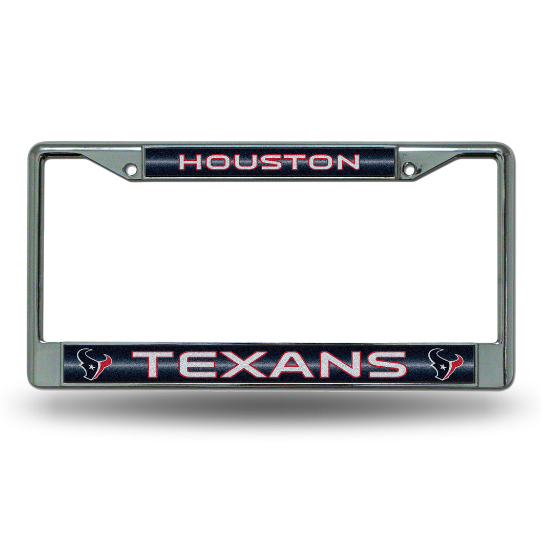 Houston Texans Bling Chrome License Plate Frame 