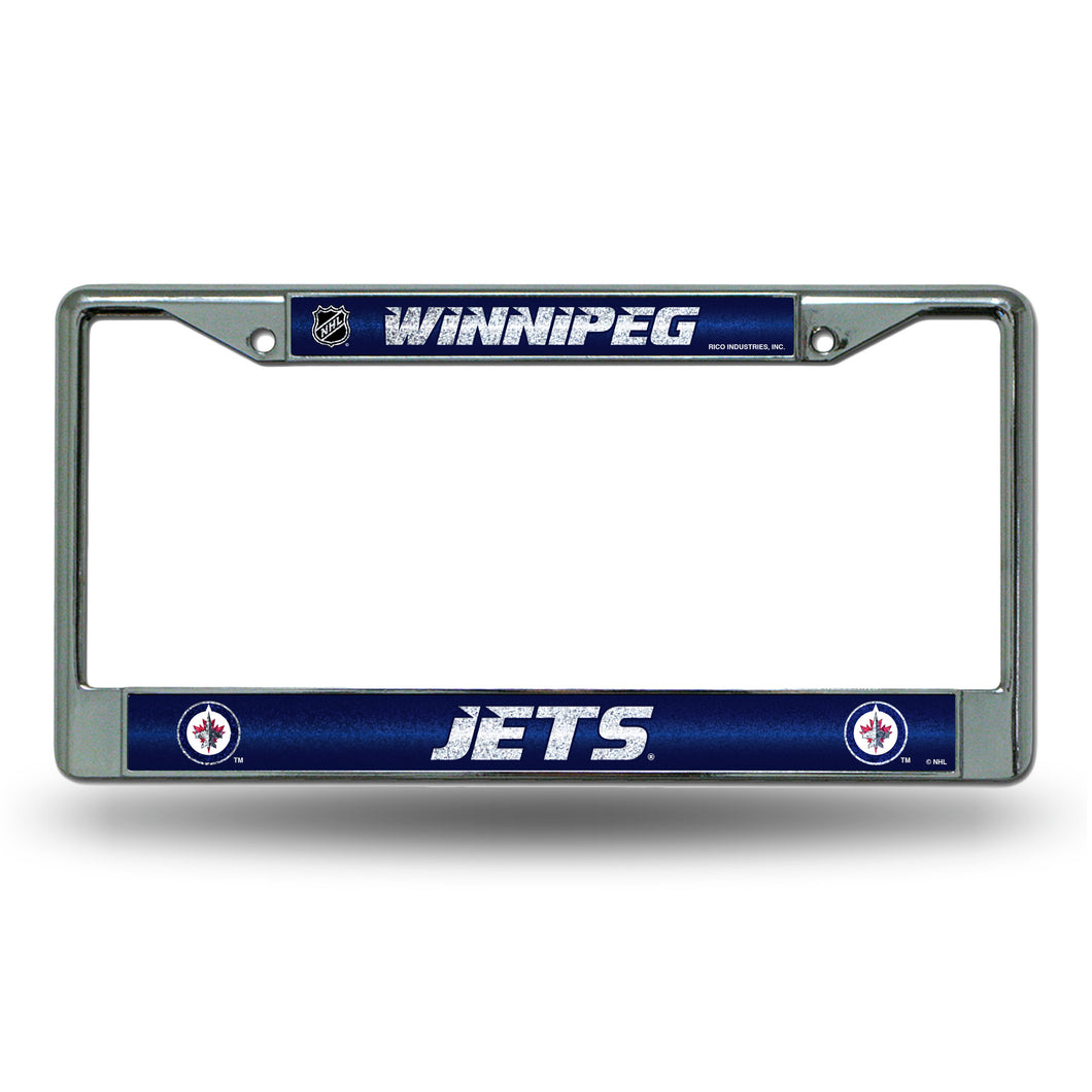 Winnipeg Jets Bling Chrome License Plate Frame