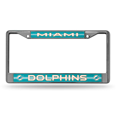Miami Dolphins Bling Chrome License Plate Frame 
