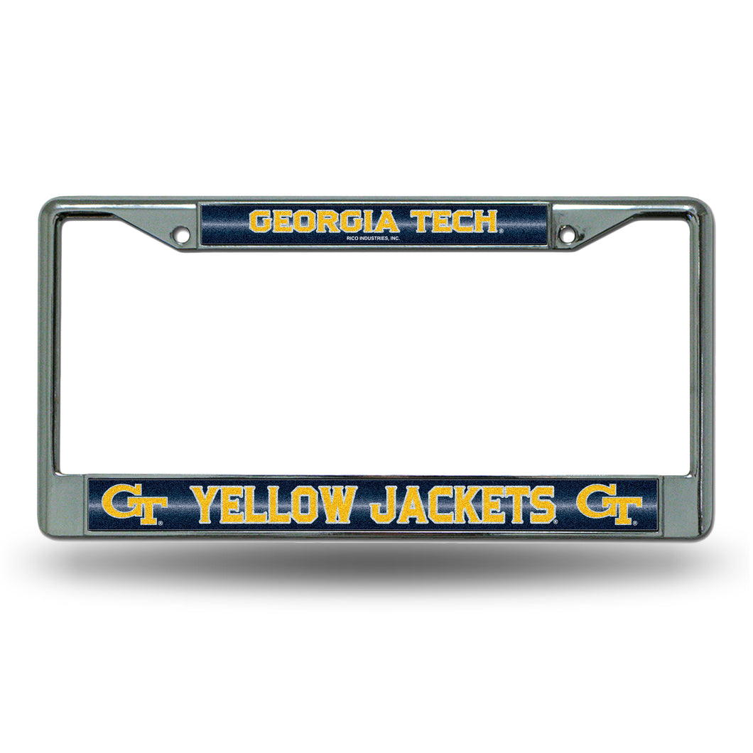 Georgia Tech Yellow Jackets Bling Chrome License Plate Frame 