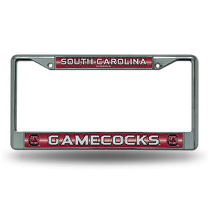 South Carolina Gamecocks Bling Chrome License Plate Frame 