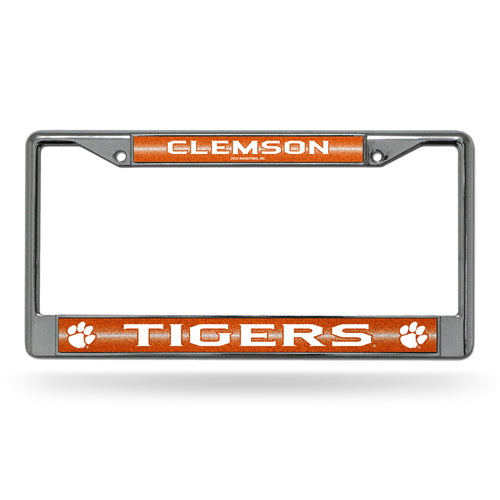 Clemson Tigers Bling Chrome License Plate Frame 