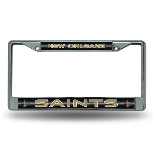 New Orleans Saints Bling Chrome License Plate Frame 