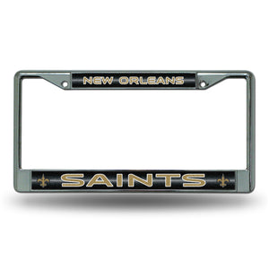 New Orleans Saints Bling Chrome License Plate Frame 