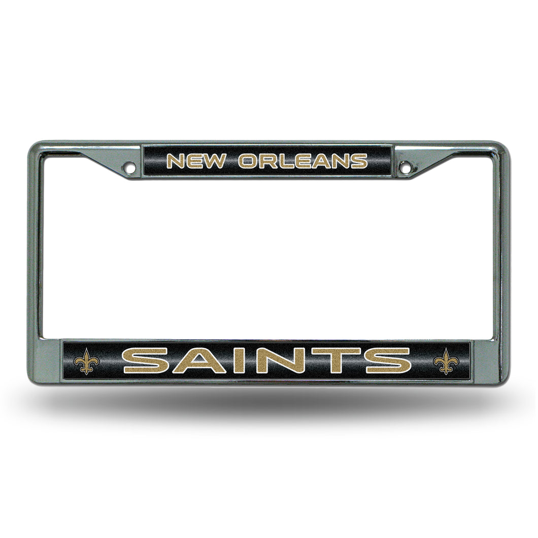 New Orleans Saints Bling Chrome License Plate Frame 