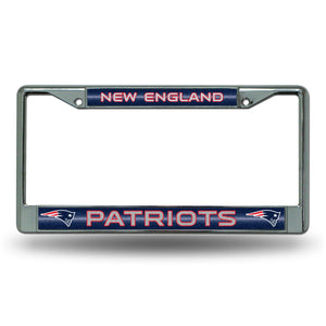 New England Patriots Bling Chrome License Plate Frame 