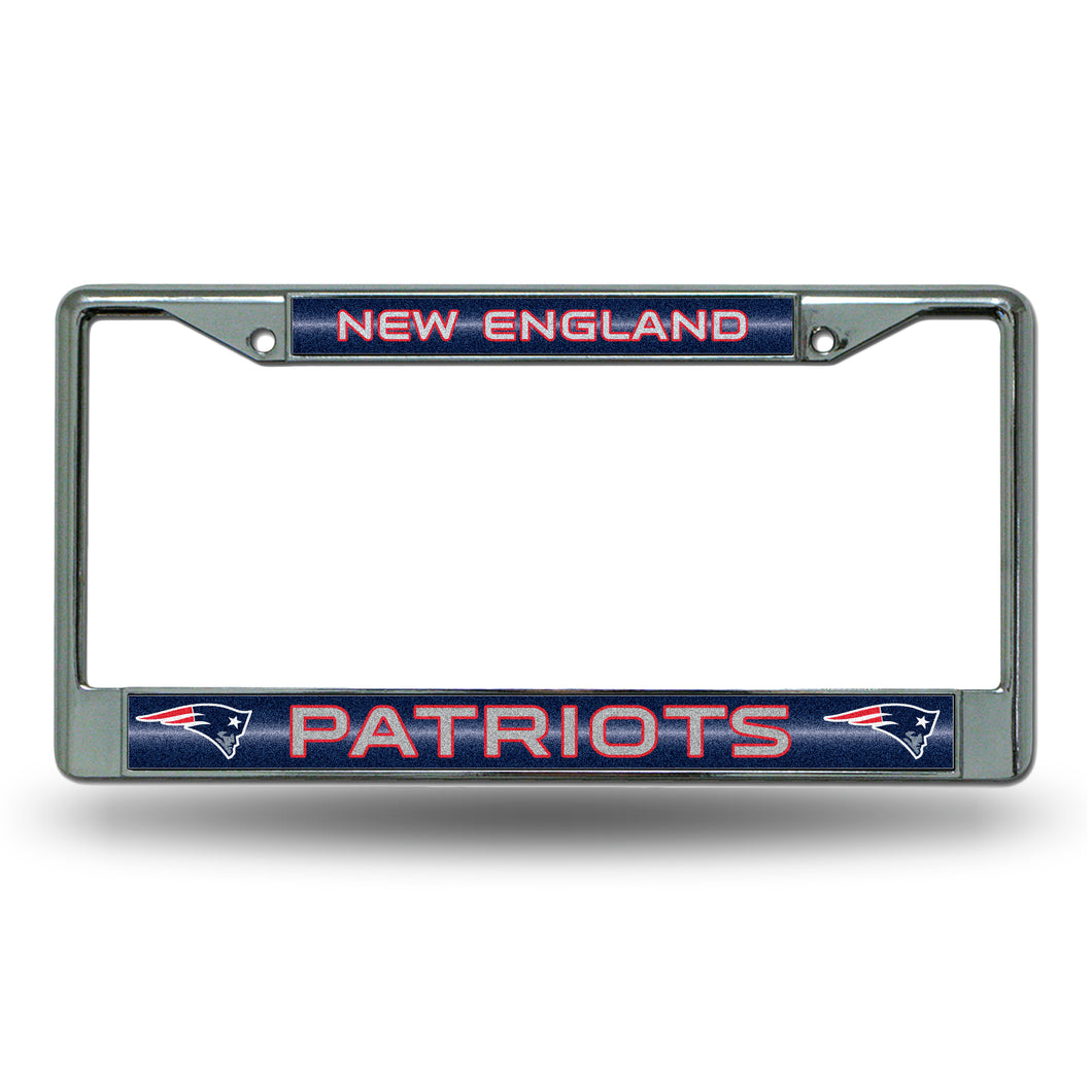 New England Patriots Bling Chrome License Plate Frame 
