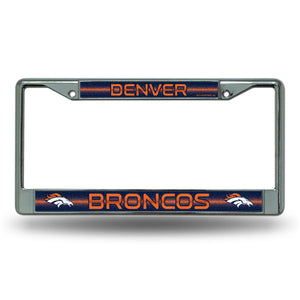 Denver Broncos Bling Chrome License Plate Frame 