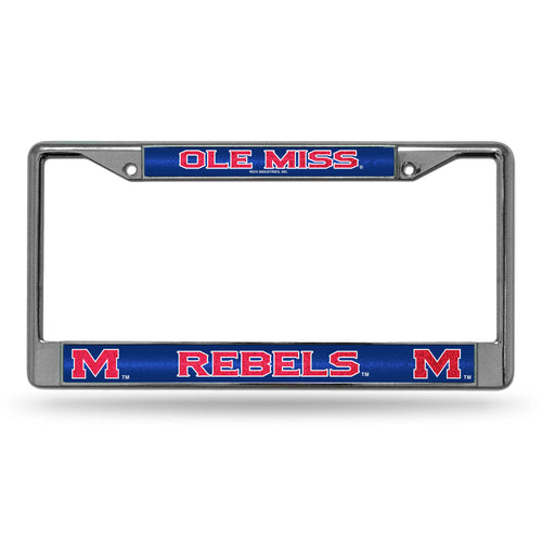 Ole Miss Rebels  Bling Chrome License Plate Frame 