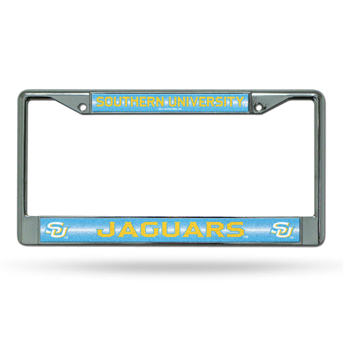 Southern Jaguars Bling Chrome License Plate Frame 