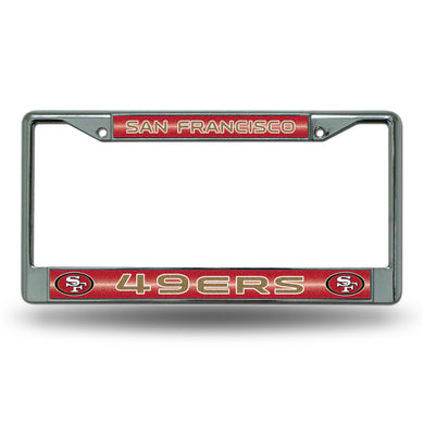 San Francisco 49ers Bling Chrome License Plate Frame 
