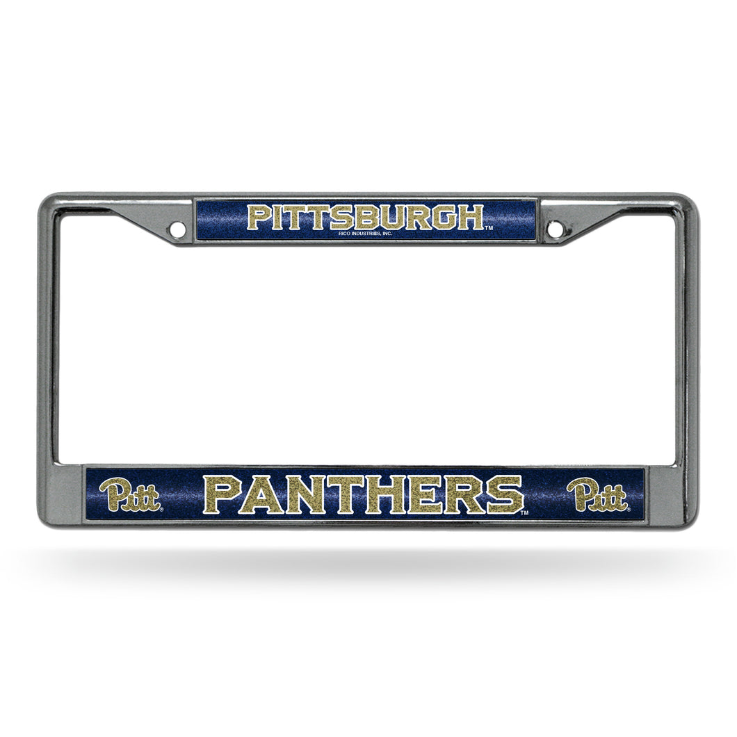 Pitt Panthers Bling Chrome License Plate Frame 