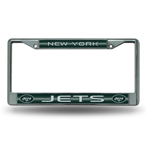 New York Jets Bling Chrome License Plate Frame 