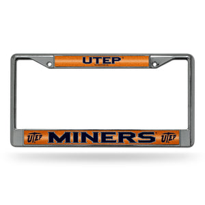 UTEP Miners Bling Chrome License Plate Frame 