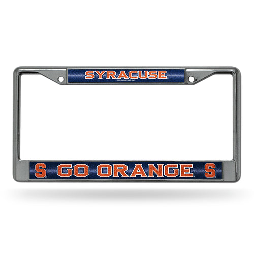 Syracuse Orange Bling Chrome License Plate Frame 