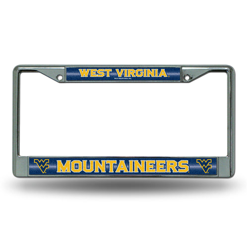 West Virginia Mountaineers Bling Chrome License Plate Frame 