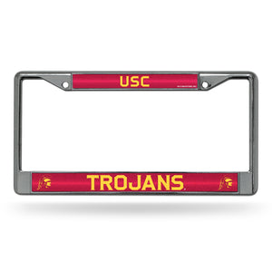 USC Trojans Bling Chrome License Plate Frame  
